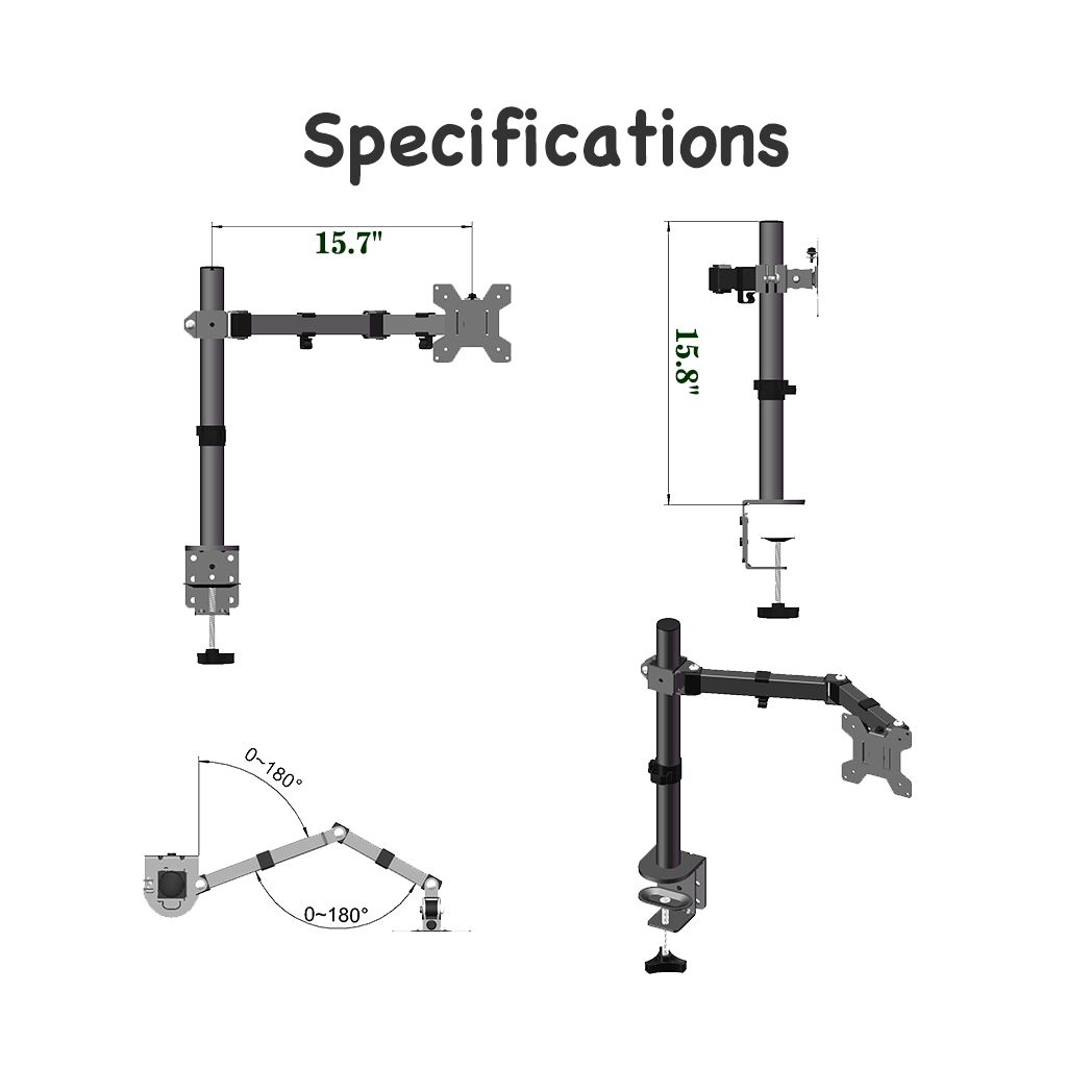 13-27 Inch Movable desktop TV stand TSND-02 Bearing 8Kg/Vese100*100/90° tilt/360° rotation/180° swivel