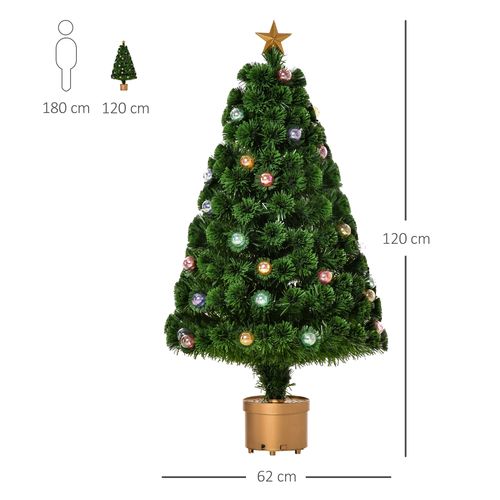 4FT Prelit Artificial Christmas Tree Fiber Optic Xmas Indoor Golden Stand Green
