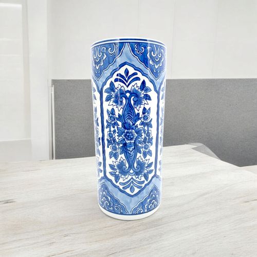 18" BLUE WHITE UMBRELLA STAND