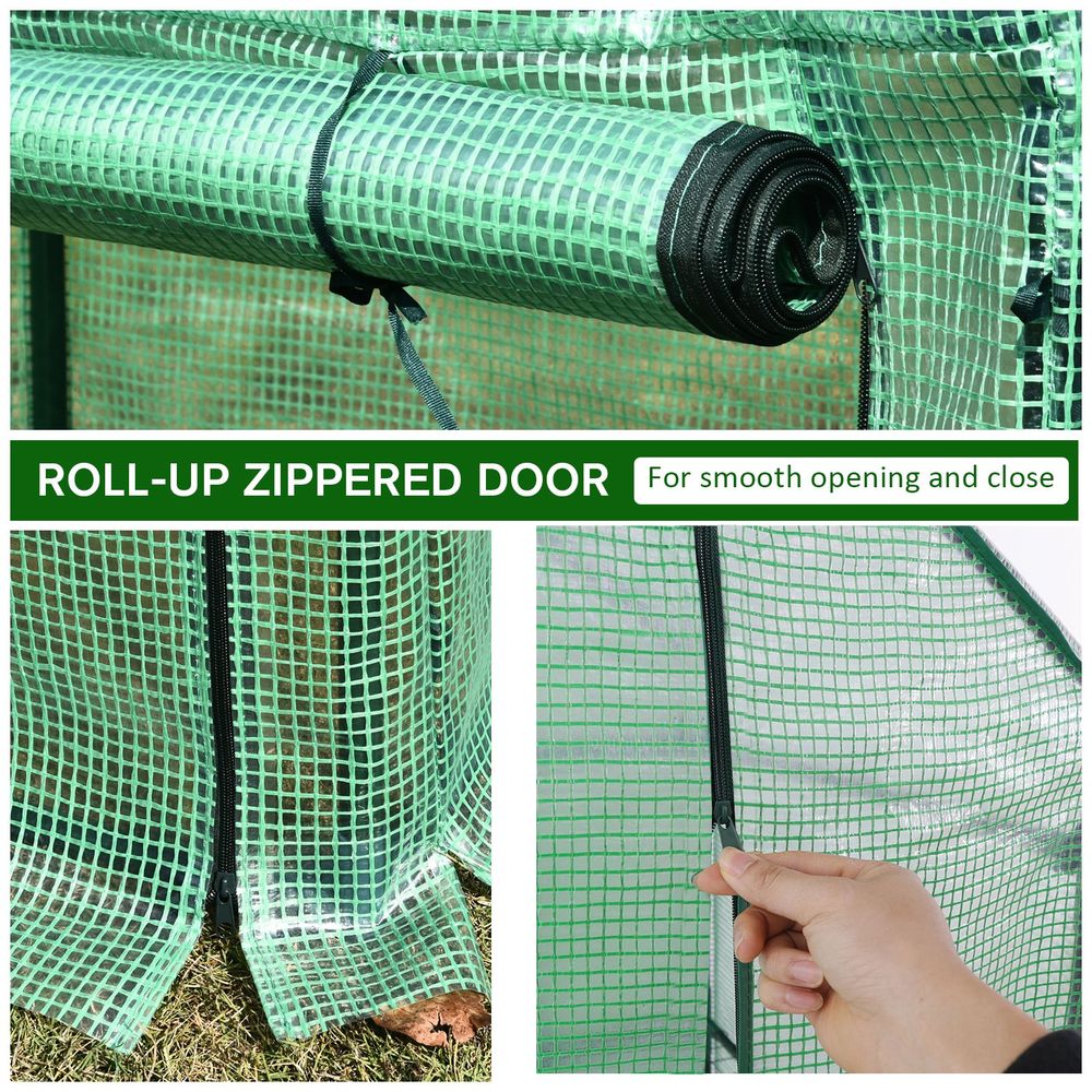 Portable PVC Grid Greenhouse - Protect Your Plants, Flowers & Produce from Wind & Rain - Compact & Durable Steel Frame - Easy Access Door