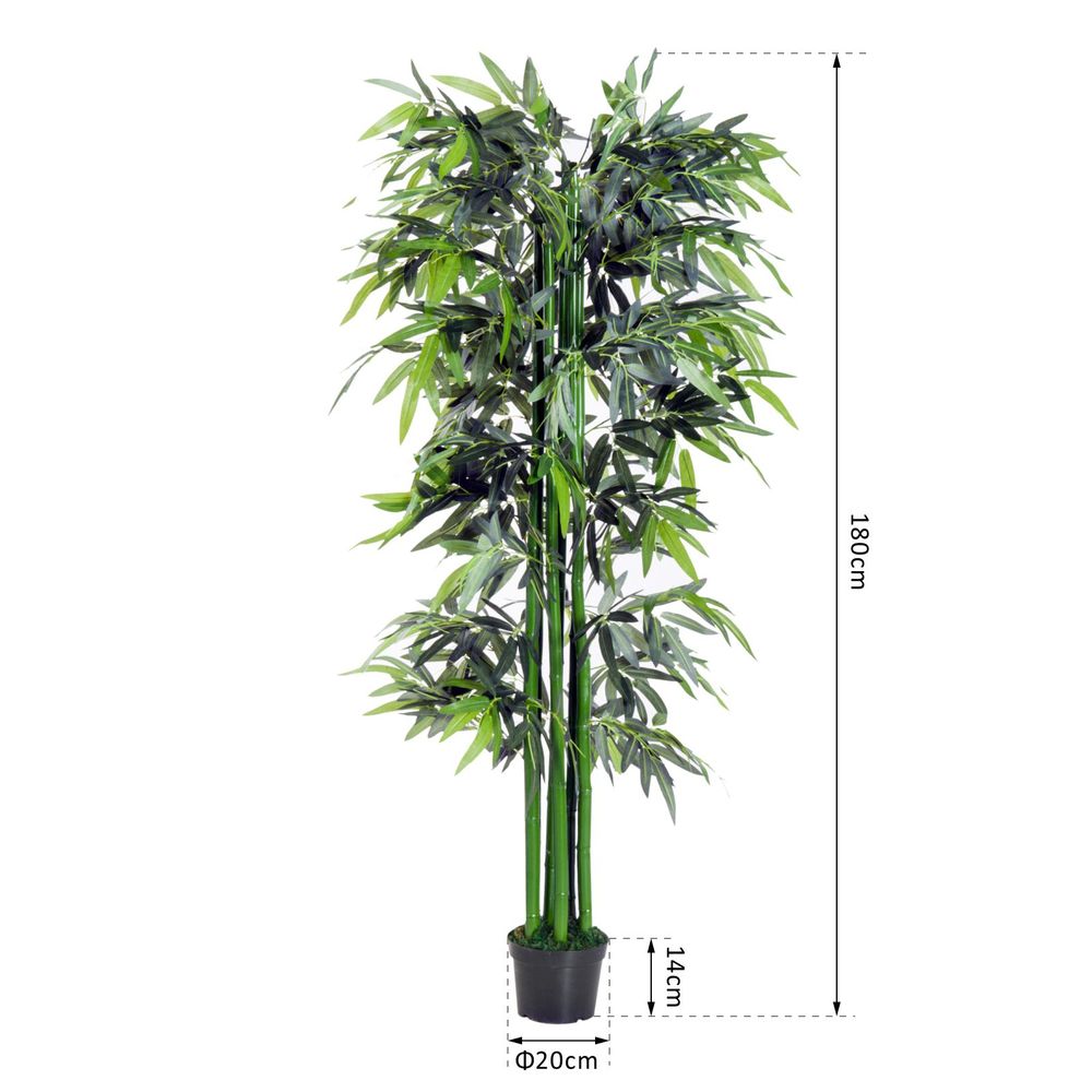 High-quality Artificial Bamboo Tree Plant, 1.8m - Green Bamboo/Black Pot