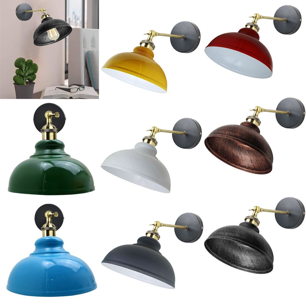 Vintage Industrial Curvy Dome E27 Adjustable Wall Light ~1220