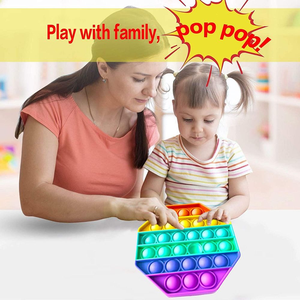ASPECT Rainbow Push Bubble Pop Sensory Fidget Toy Octagon Rainbow - Stress Relief, Special Needs, Anxiety Relief