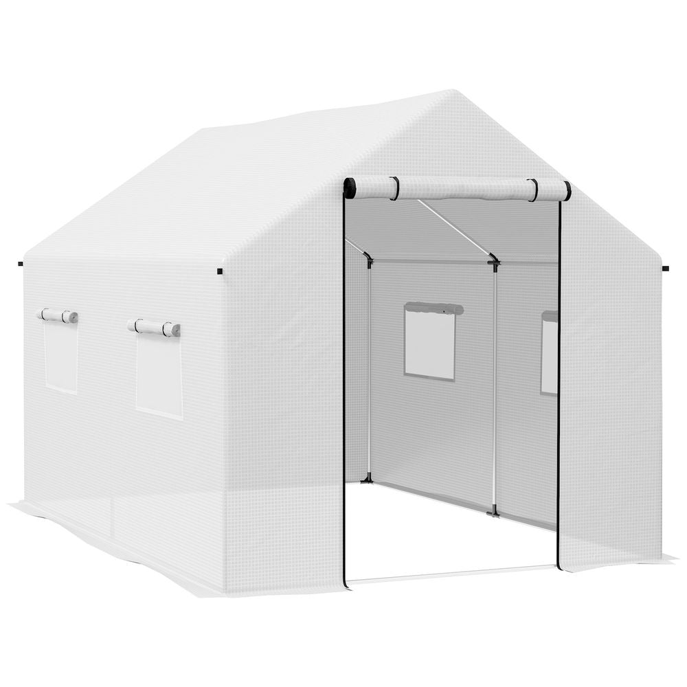 Premium Outsunny Tunnel Greenhouse - UV-Resistant PE Cover, Wide Door, 2x3(m), White - Extend Growing Season