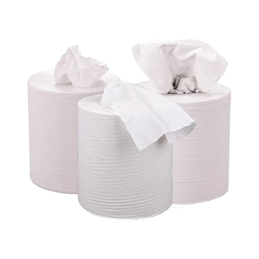 ASPECT Kitchen Rolls Centrefeed (24 Rolls, White) | 2 Ply Embossed Pattern Paper Towels | Strong and Absorbent Tissue Paper | UK Supplier | Wipe Away | Perfect for Commercial & Kitchen Use