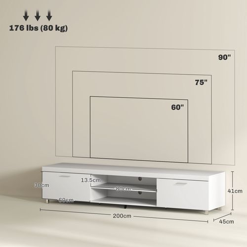 HOMCOM Modern Unit for TV w/ Cabinet Shelf for Living Room