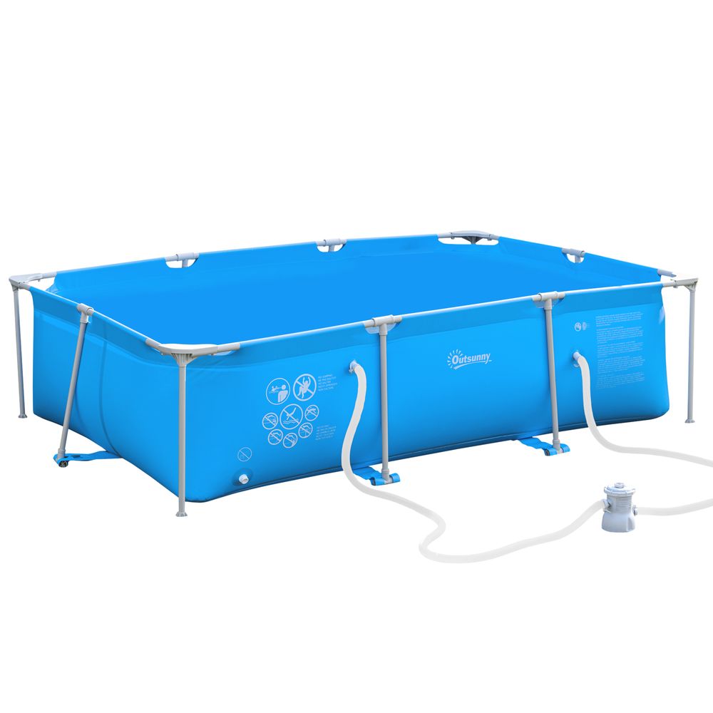 Premium Steel Frame Pool & Filter Pump Kit - Rust Resistant & Easy to Assemble - 315x225x75cm Blue