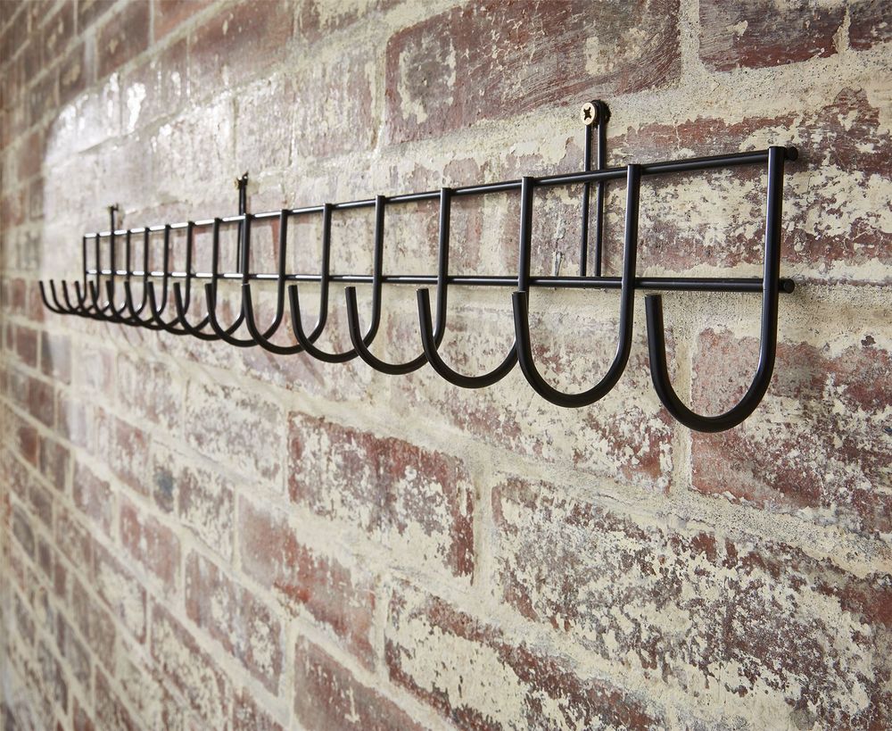 Premium Quality Tool Rack - 16 Hooks - Black Powder Coat