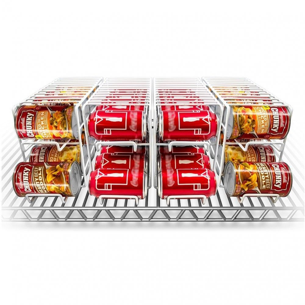 Organize and Display Drinks with Tin Can Dispenser Rack
