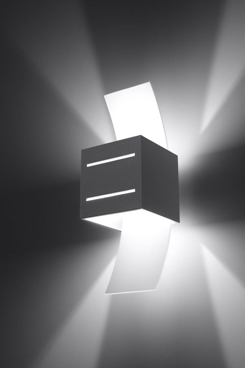 Wall Lamp LORETO Grey Up/Down Square Shape Modern Loft Design G9