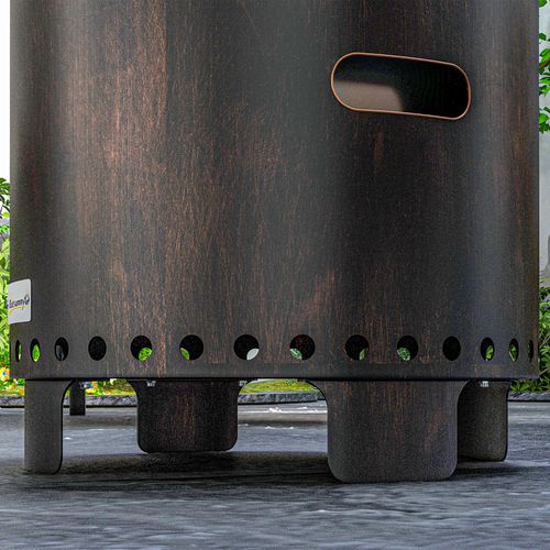 Outsunny 45cm Smokeless Wood Burning Firepit Metal Fire Pit, Black
