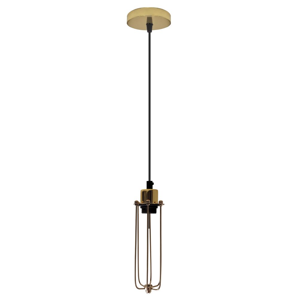 Single Ceiling E27 Pendant Light - Industrial Vintage Hanging Lamp, Wire Cage Design