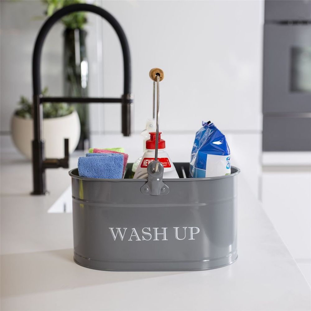 Wash Up Tidy Grey | M&W - Easy Cleaning Solution - Durable & Stylish - 3 Compartments - Rust-Resistant