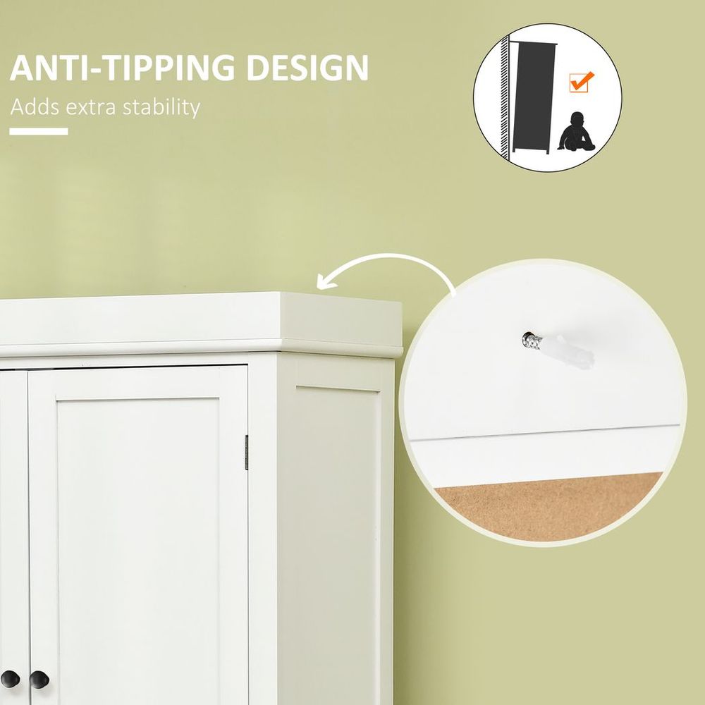 Freestanding Kitchen Cupboard, 6-Tier Cabinet Organizer w/ 4 Adjustable, White