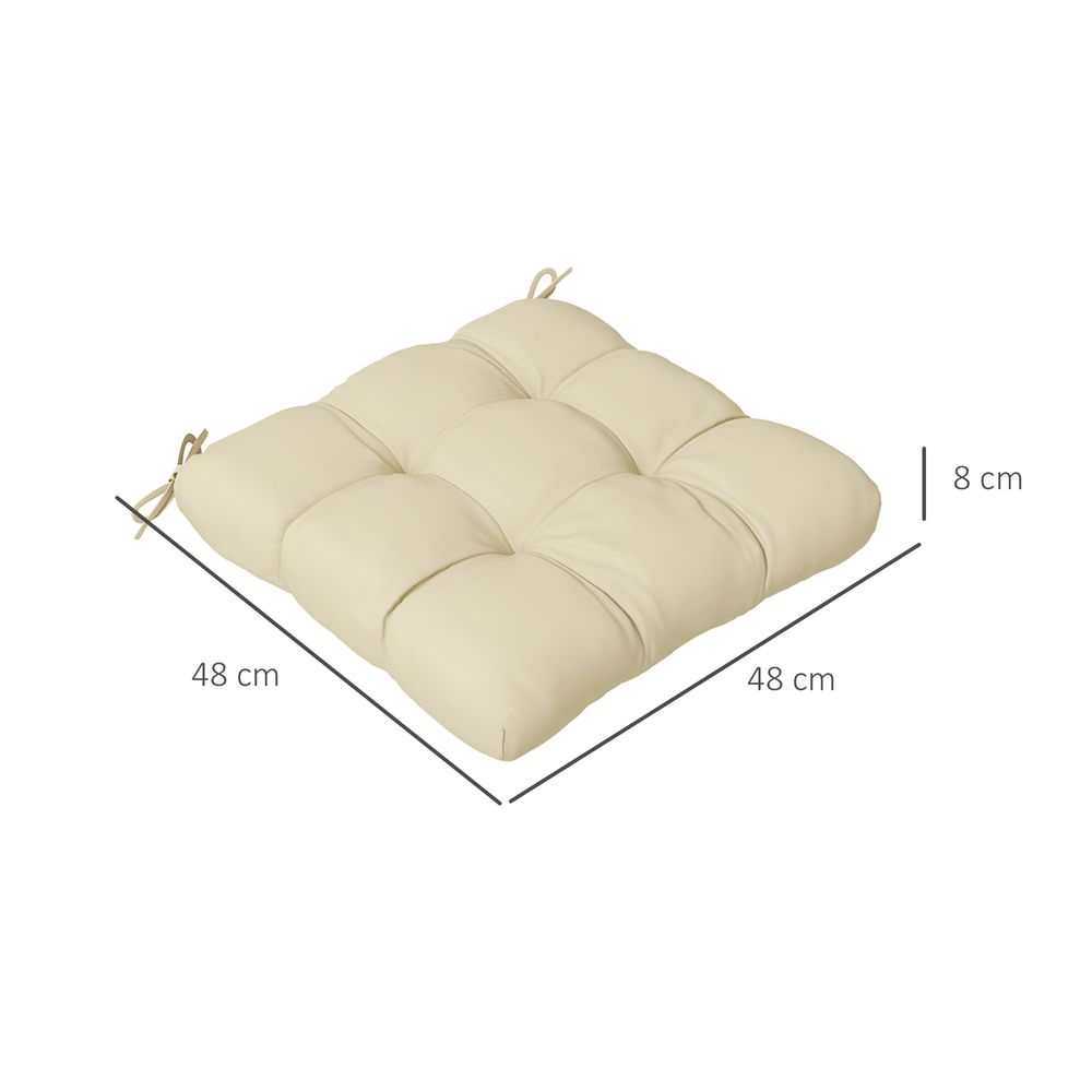 Premium Outdoor Seat Cushions - Set of 4, Garden Furniture, Beige - Flame Retardant, Fade-resistant, Water-resistant