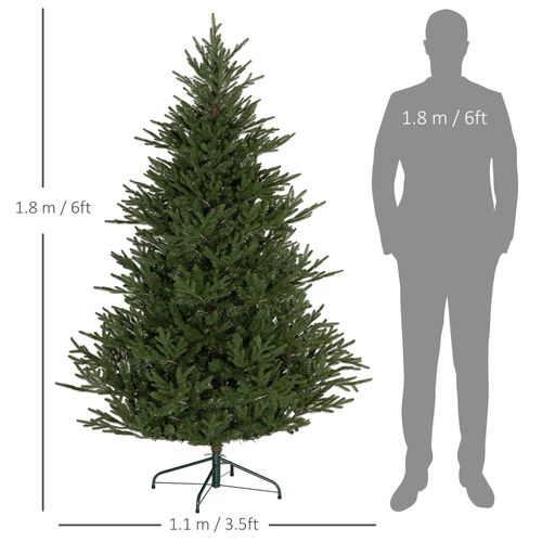 HOMCOM 5 Foot Artificial Christmas Tree with Realistic Hinged Branches