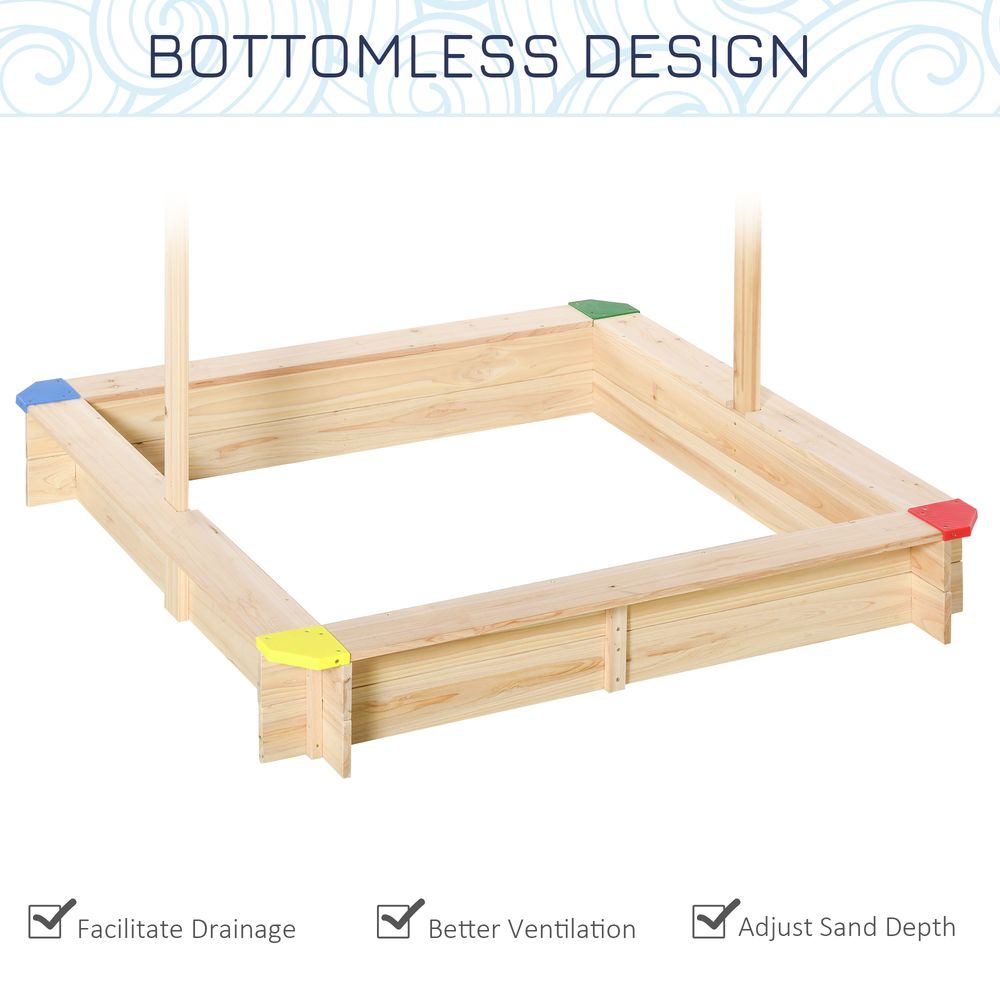 Premium Wooden Sandbox Canopy Set - Durable, Safe & Fun for Kids - Easy Assembly