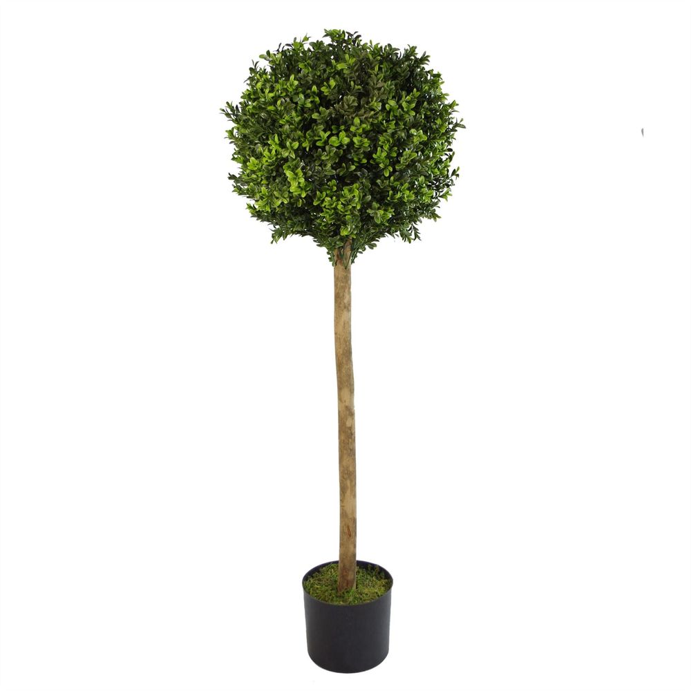 Premium 4ft Artificial Boxwood Buxus Ball Topiary Tree - Lifelike Foliage, Customizable, Ideal for Indoor/Outdoor Use