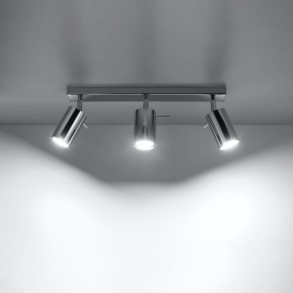 Ring Steel Chrome 3 Light Classic Ceiling Light GU10