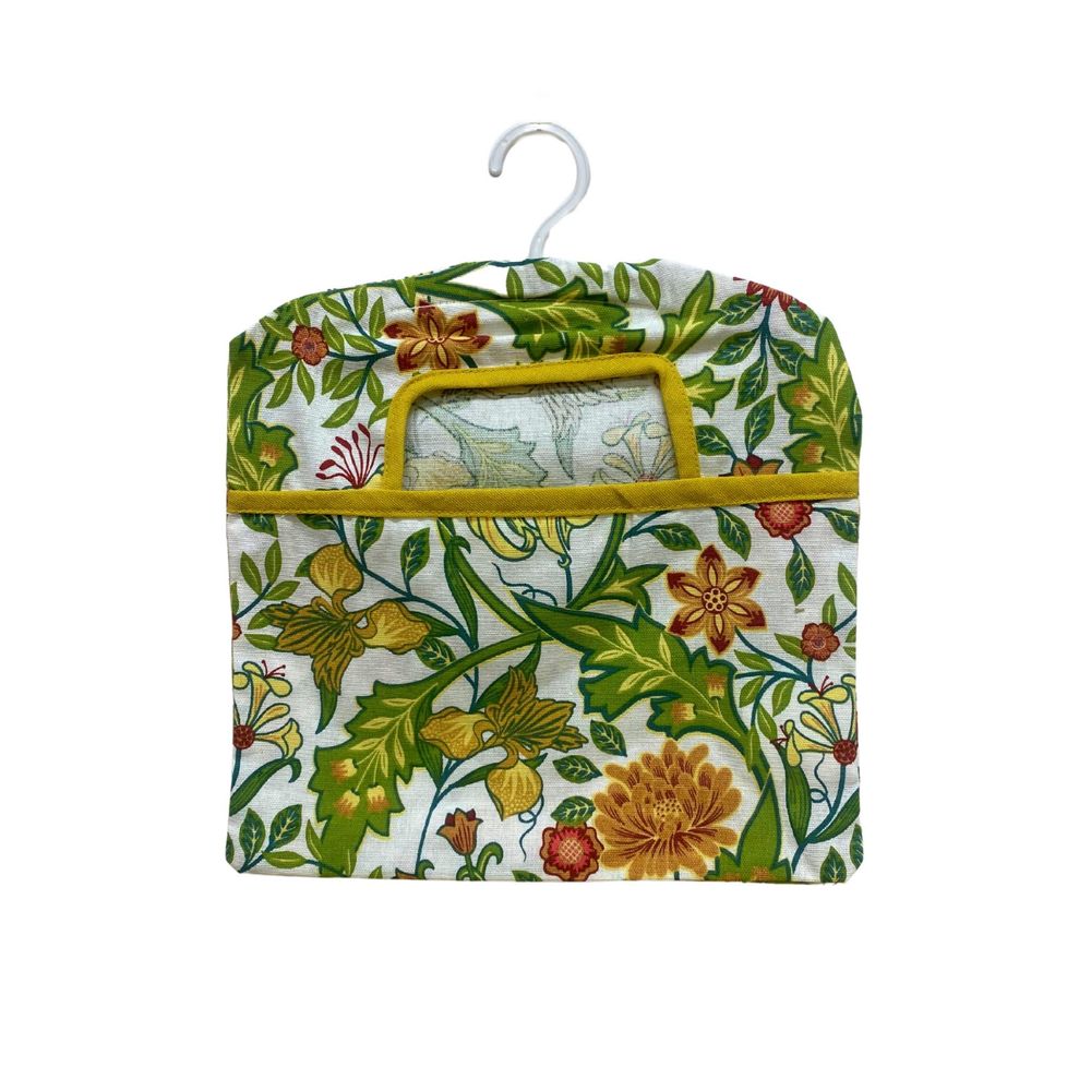 Premium Quality Mustard Sussex Peg Bag - 100% Sussex Botanical Range - Durable & Stylish - Plastic Hanger - Convenient Front Pouch Access