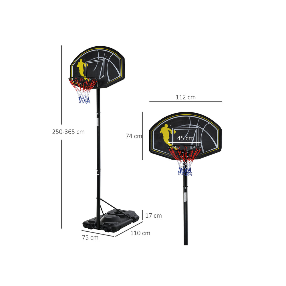 Adjustable Basketball Hoop Goal | Portable | 1.9m-3.05m Height | High-Quality | Ideal for Training & Fun