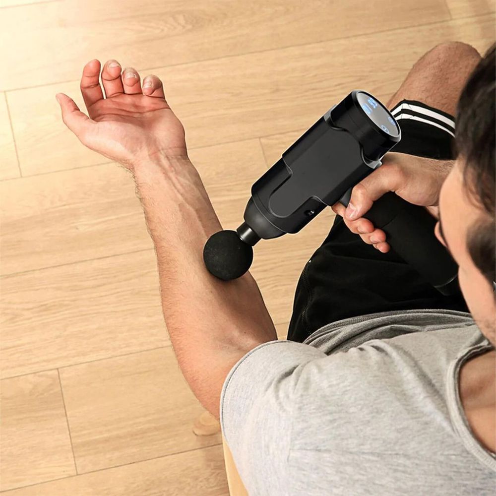 Gymcline Massage Gun: 2500mAh Battery, 20 Speed Modes & LCD Touch Screen. Eliminate Pain & Enhance Recovery. Grey.
