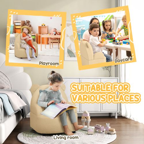 AIYAPLAY Kids Armchair, Bear Shaped Toddler Chair for Bedroom