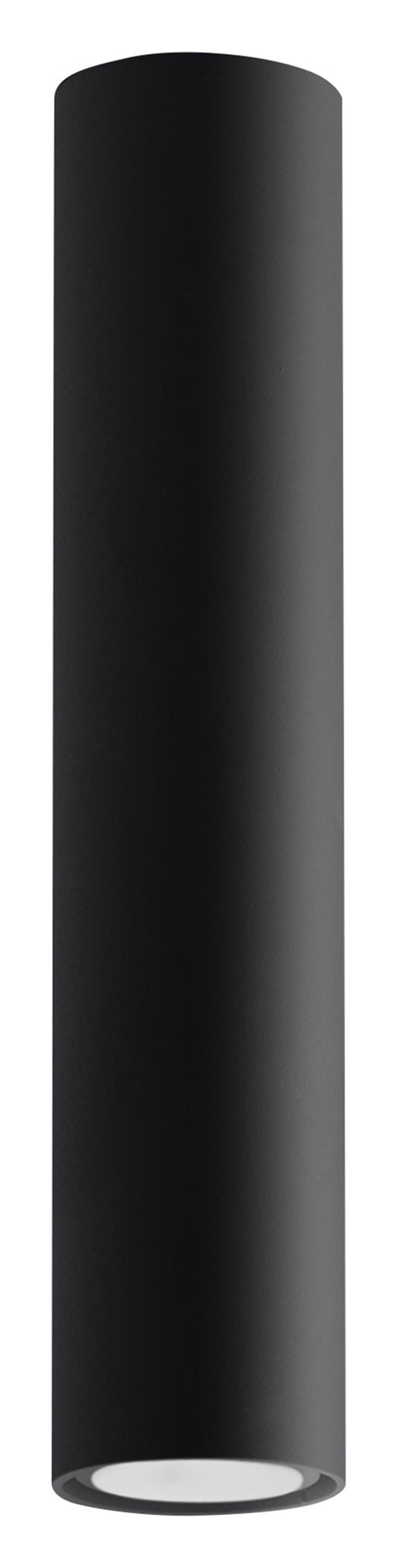 Premium Black Round Tube Ceiling Lamp - Modern Loft Design, LED GU10, High-Quality