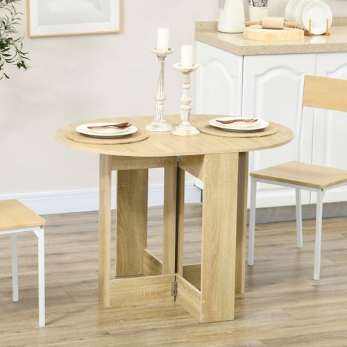 HOMCOM Folding Dining Table Foldable Drop Leaf Dinner Table for Kitchen