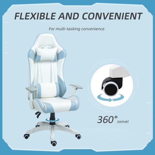 HOMCOM Gaming Chair for Adults Faux Leather Computer Chair w/ 3D Armrests Pink