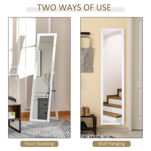 HOMCOM Full Length Mirror, Floor Standing or Wall-Mounted Long Mirror