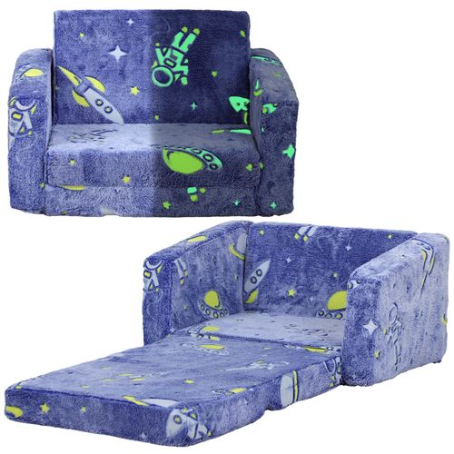 AIYAPLAY 2 in 1 Kids Folding Bed with Glow in The Dark Cosmic Design