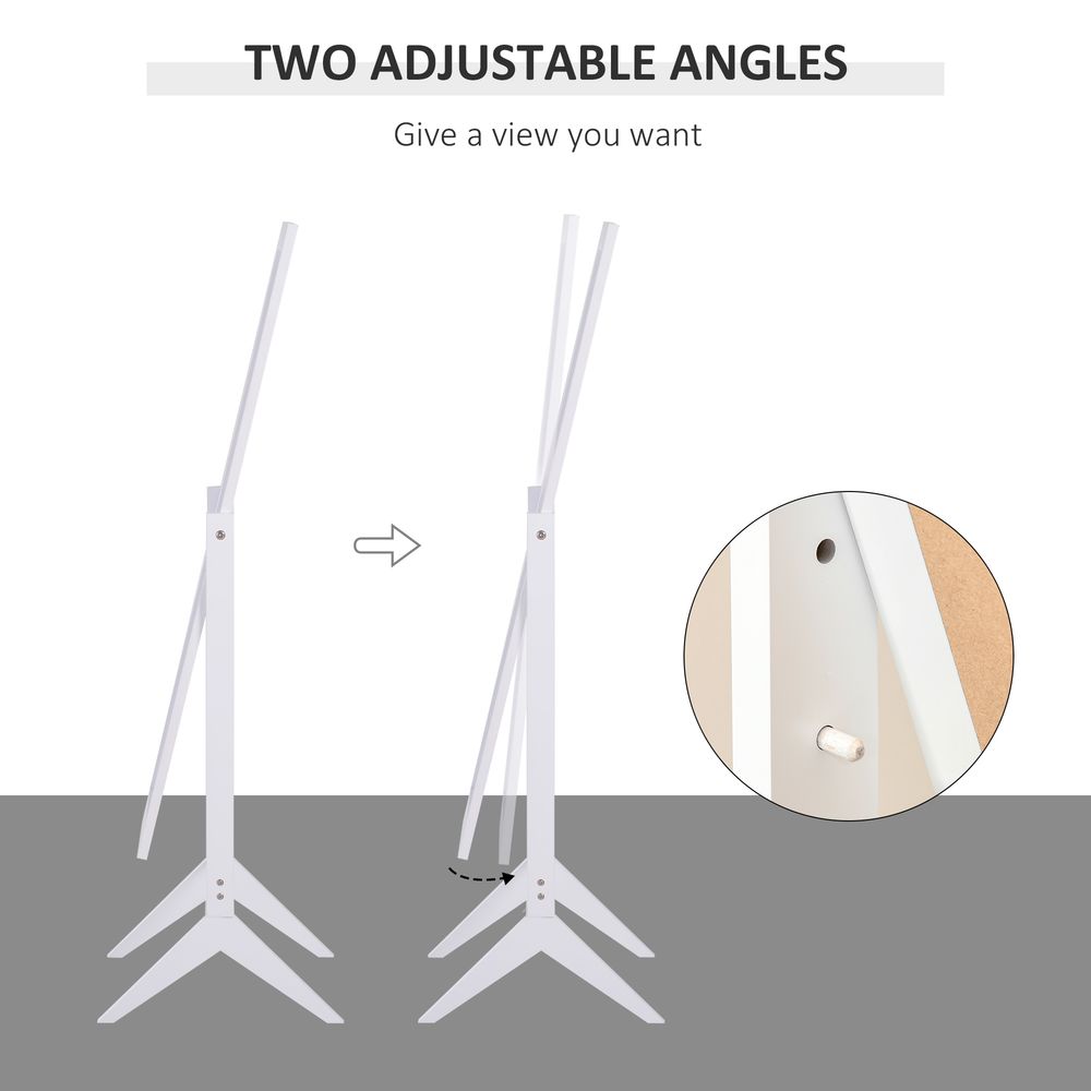 High-Quality Freestanding Dressing Mirror - Adjustable Tilt - White - Perfect for Bedroom, Bathroom, Hallway.