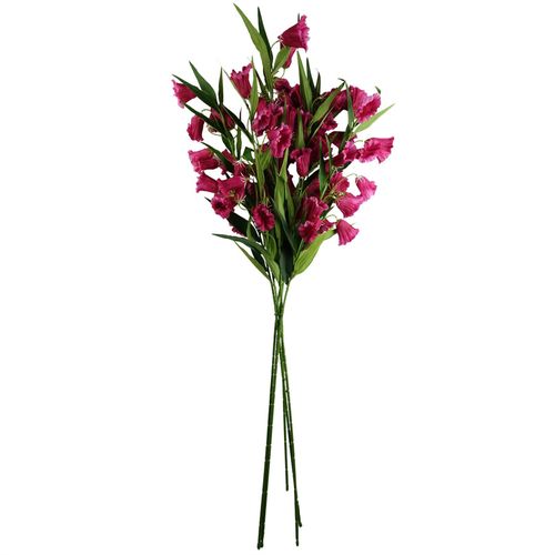 Pack of 6 x 100cm Trumpet Artificial Flower Stem Fuchsia Pink