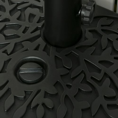 Outsunny Half Round Patio Umbrella Base for 3.8 cm or 4.8 cm Pole, Black