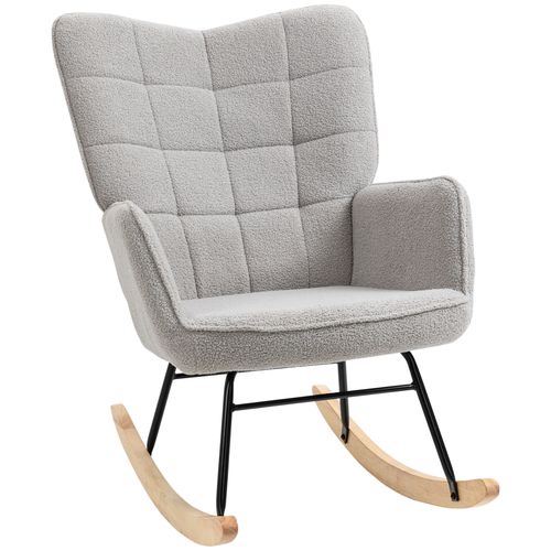HOMCOM Wingback Rocking Chair for Nursing w/ Steel Frame