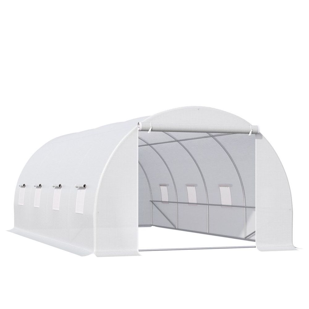 Outsunny 6x3x2m Polytunnel Greenhouse - Zippered Door, 8 Windows