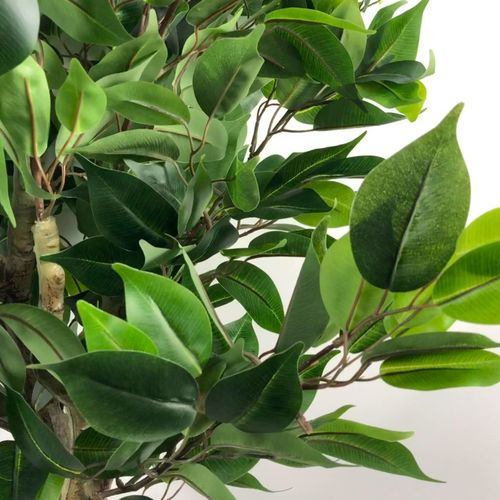 110cm Artificial Evergreen Ficus Tree Silver Curve Planter