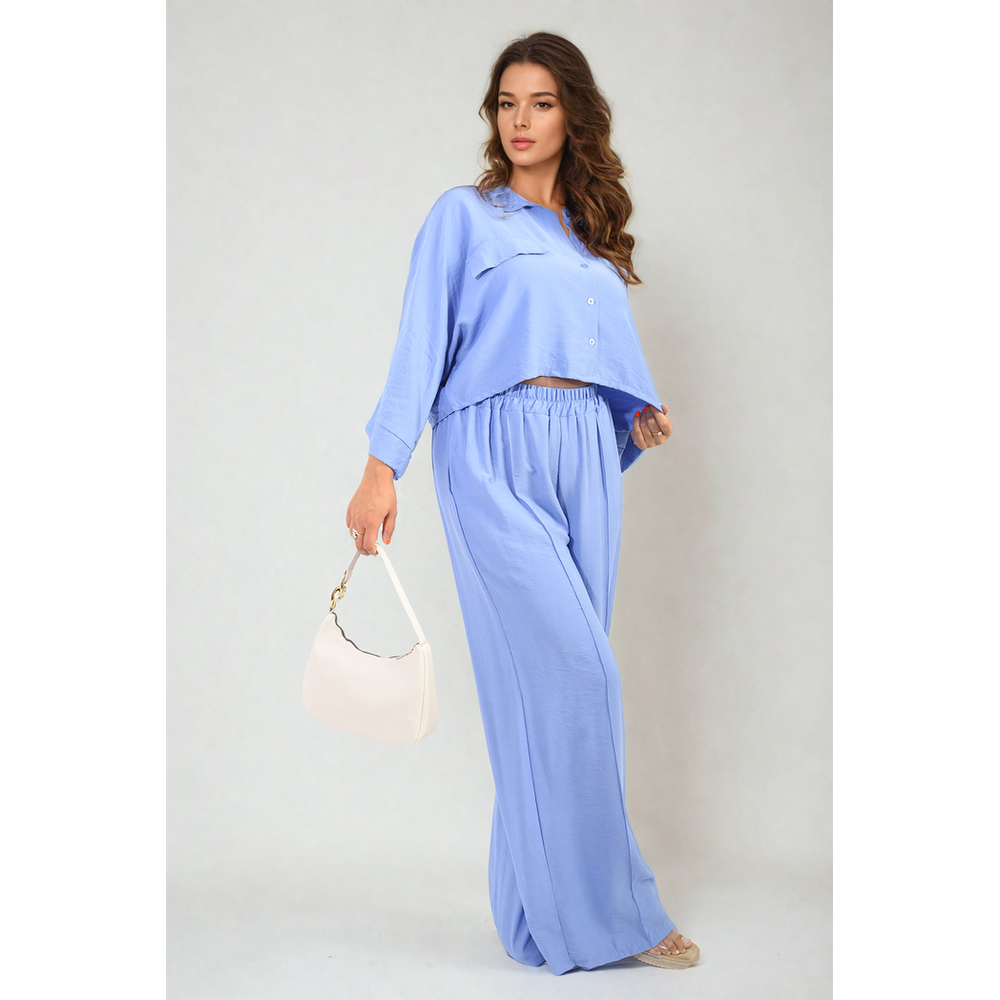 Rosie Oversized Crop Top & Wide Leg Trouser Co-ord Set