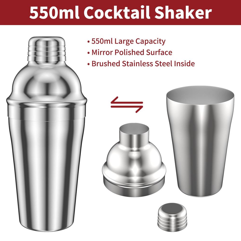 Vinsani 15pcs Cocktail Set Mixology Made Easy For Drink Enthusiasts & Bartenders