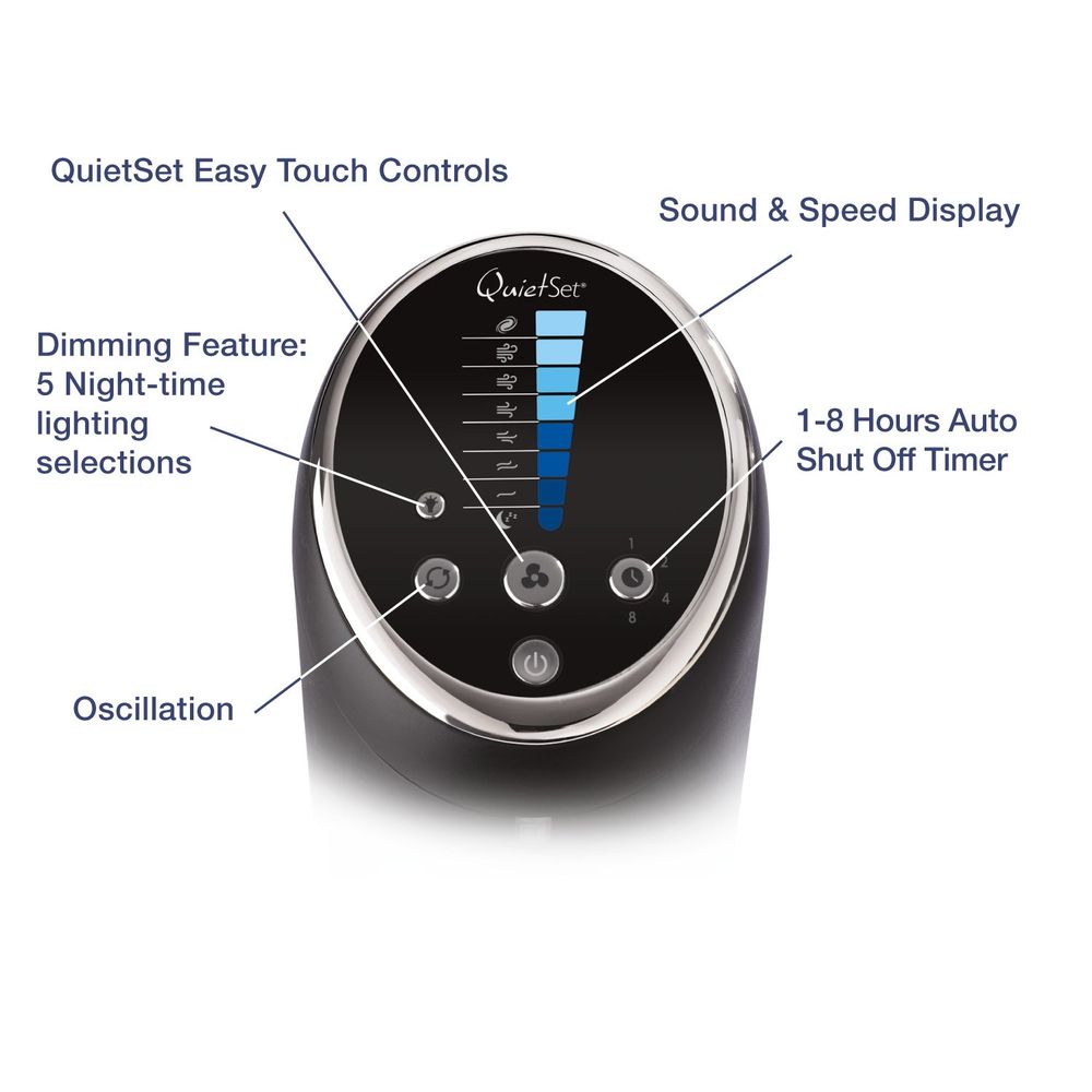 Honeywell QuietSet Tower Fan - 8 Speed, Programmable Timer, Remote Control - Ideal for Whole Room Cooling