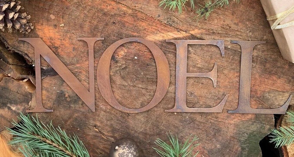 Rustic Metal NOEL Christmas Lettering Sign - 5 inch - Indoor/Outdoor Decoration