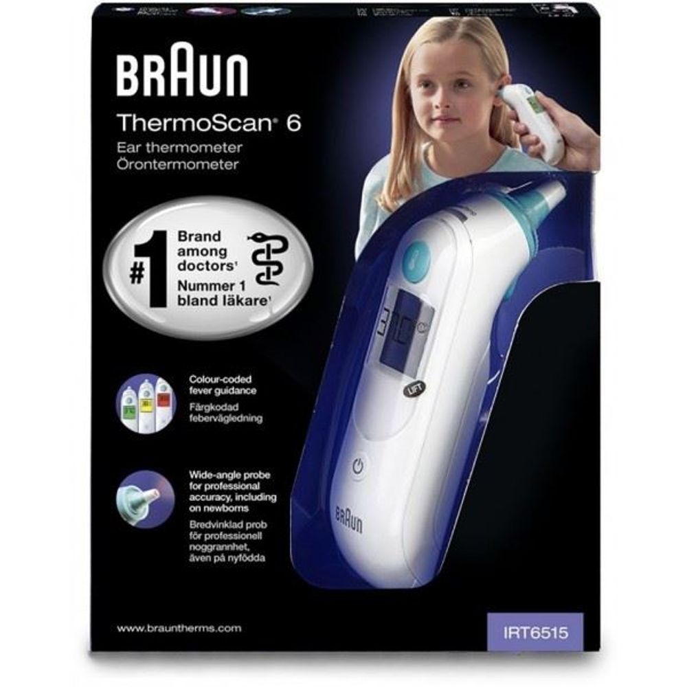 Braun ThermoScan 6 Infrared Ear Thermometer - Fast, Gentle & Accurate Temperature Readings - Doctor Recommended