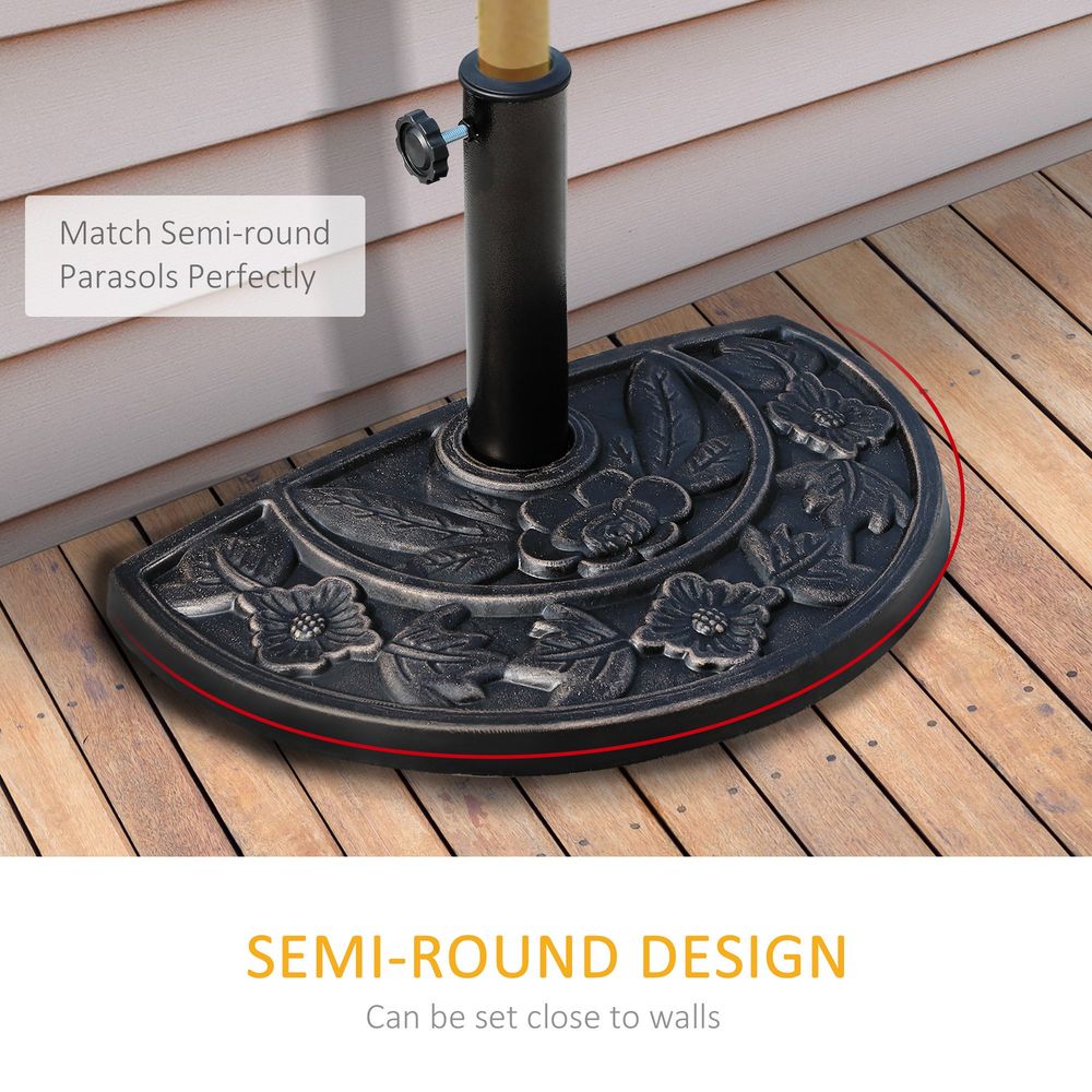 Heavy Duty Resin-Bronze Parasol Base | Sturdy & Secure | Perfect for Outdoor Umbrellas