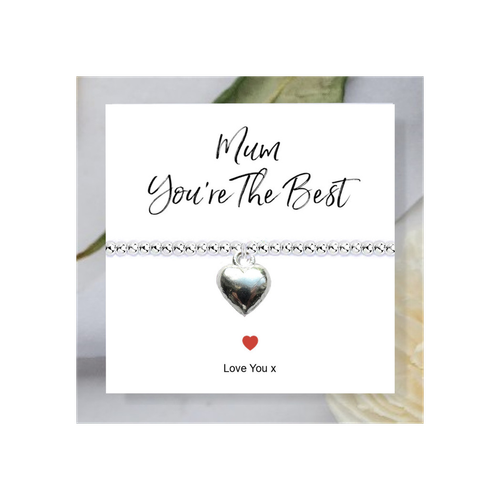 Mum You're The Best Stretch Beaded Bracelet & Card