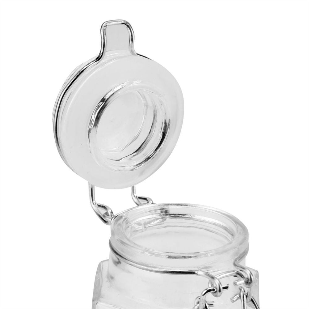 Hexagonal Spice Jars - Set of 12 | M&W | Vintage Glass Storage Containers | Airtight Lids | 100ml Capacity | Oven, Fridge, Dishwasher Safe