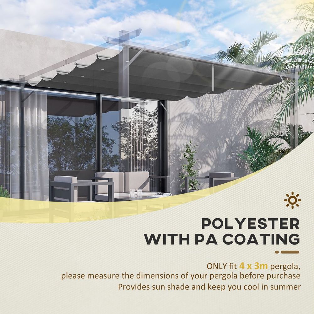 Premium Grey Pergola Shade Cover, 3x3m Replacement Canopy, Top Quality