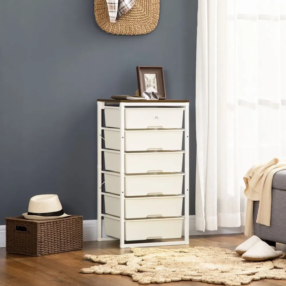 Chest of Drawers 6-Drawer Dresser Storage Cabinet Bedroom Living Room White