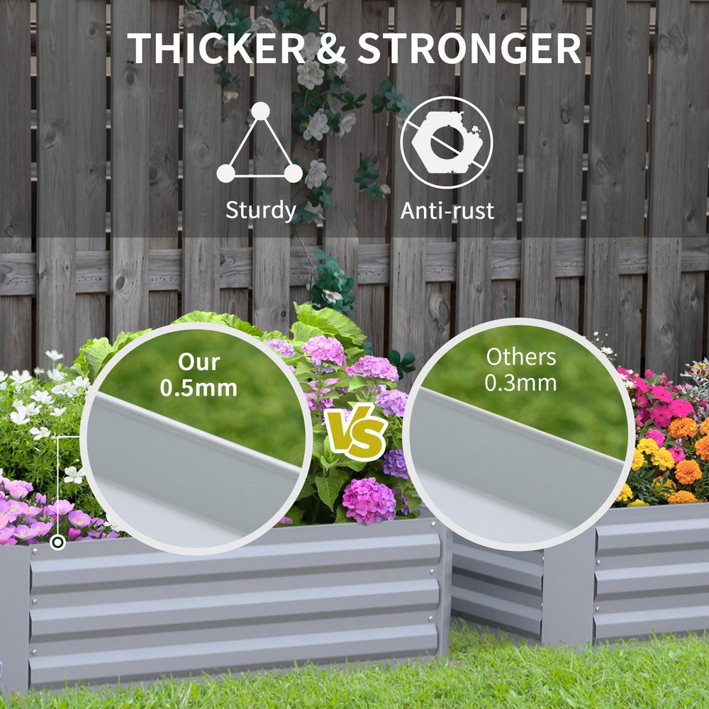 Premium Raised Garden Bed: Durable Steel Frame, 1m x 1m - Perfect for Organizing Plants & Vegetables