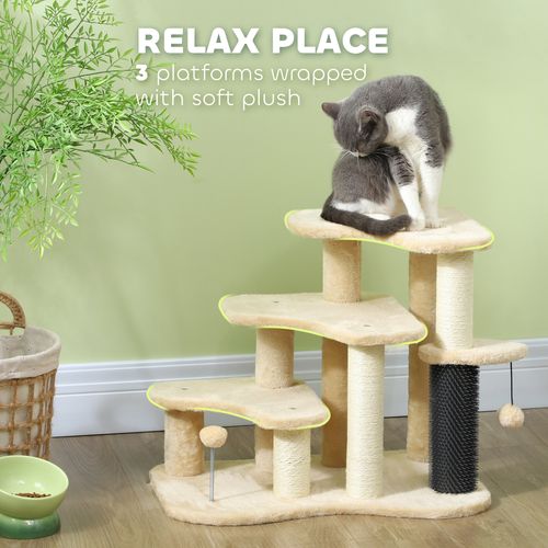 PawHut Cat Tree 2 in 1 Pet Stairs w/ Scratching Tickling Post